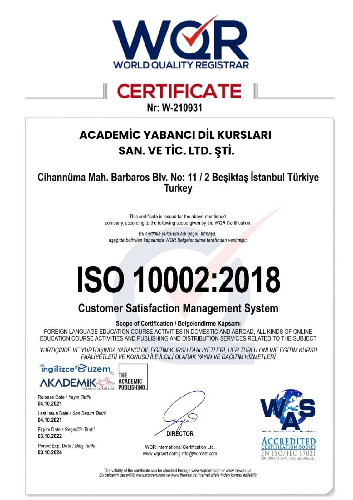 Uluslararası Dil Sertifikası 3